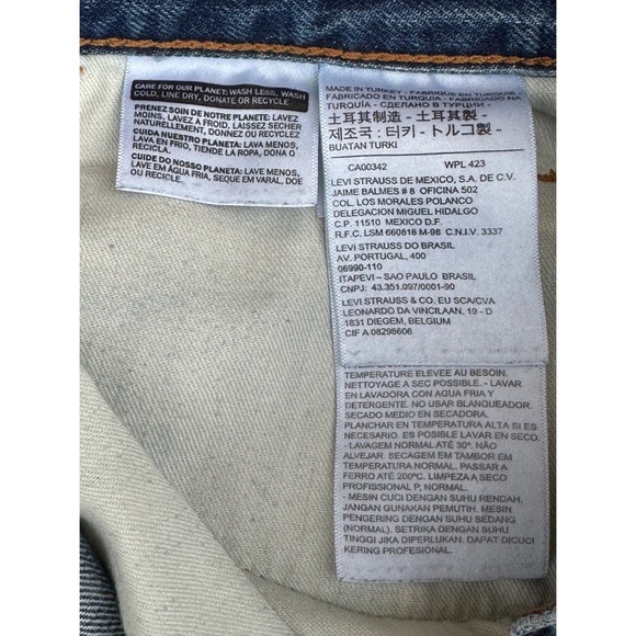 Levi’s 505C Orange Tab Remastered Tie Dye Patchwork Distressed Denim Shorts W42 - Picture 11 of 11